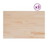 vidaXL Table Tops 3 pcs 80x53x2.5 cm Rectangular Solid Wood Pine