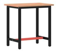 (80 x 55 x 81.5 cm) vidaXL Workbench Wooden Work Table Work Bench Tool Solid Wood Beech and Metal