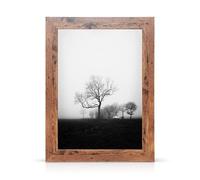 80 x 60 cm Rustic Walnut Wood Effect Picture Frame with Clear Perspex Front | Handmade Large Photo Frame for Wall Hanging | Poster Frame for Landscape or Portrait Display.