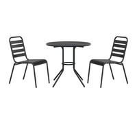 (80 x 72.5 cm/ 3 piece) vidaXL Stackable Garden Chair Set Seat 5 pcs Anthracite Powder-coated Steel