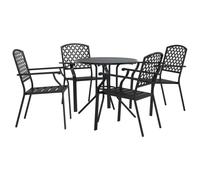 (80 x 72.5 cm/ 5 piece) vidaXL Stackable Garden Chair Set Seat 5 pcs Anthracite Powder-coated Steel