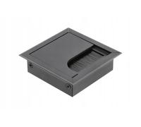 80 x 80 Black Desk Cable Tidy Outlet Metal SQUARE CUBE GROMMET INSERT