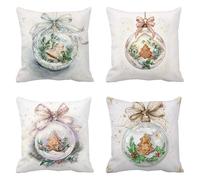 80 x 80 Outdoor Cushions Set of 4, Velvet Sofa Cushion Covers lamp Decorative Pillows, beige Large Cushion Covers Square Pillow Cases, for Bedroom Chair Garden, Modern Home Decor, t-119