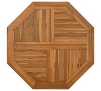 Table Top Octagonal Solid Teak 80x80x2.5cm Natural Wood Parasol Hole Outdoor Top