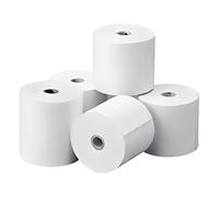 80 x 80mm x 12.7mm Premium Thermal Paper-Thermal Labels - Multi-Purpose Square Self-Adhesive - Till Rolls Suitable for EPOS Epson, Star, Samsung, Bixolon, POS Terminals (5 x Rolls)
