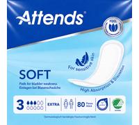 80 x Attends Soft 3 | Extra | High Absorbency Incontinence Pads | 8 Packs of 10