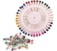 80 x PEARLISED HEAD PINS SET / HIJAB PIN DRESS MAKERS SEWING CRAFT CARD NEW
