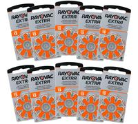 80 x RAYOVAC 13 DA13 A13 ORANGE Hearing Aid Batteries ZA13 13au AC13E ME8Z L13Z