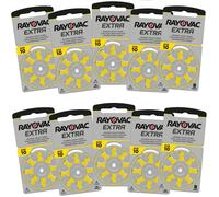 80 x Rayovac AC10 ZA10 YELLOW Hearing Aid Batteries 10 10au PR70 V10 DA230