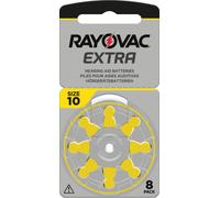 80 x RAYOVAC Extra Hearing Aid Batteries Type 10 - PR70 - Colour Code Yellow - 1.45 Volt - Pack of 80 (10 x 8 Batteries)
