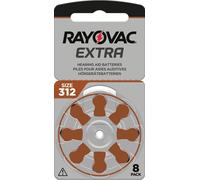 80 x RAYOVAC Extra Hearing Aid Batteries Type 312 - PR41 - Colour Code Brown - 1.45 Volt - Pack of 80 (10 x 8 Batteries)