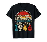 80 Year Old Awesome Since January 1946 80th Birthday Men Dad T-Shirt