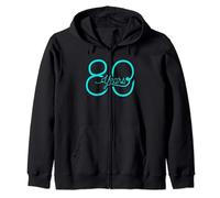 80-Year-Old Birthday Number Eighty 80th Birthday Number Zip Hoodie