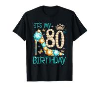80 Year Old Gifts Women It's My 80th Birthday Queen Diamond T-Shirt