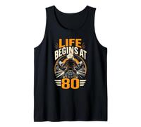 80 Years Life Begins AT 80 Funny Birthday Party 80 Years Tank Top