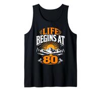 80 Years Life Begins AT 80 Funny Birthday Party 80 Years Tank Top