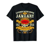80 Years Old Legend since January 1945 80th Birthday Men Dad T-Shirt