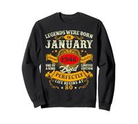 80 Years Old Legend since January 1946 80th Birthday Men Dad Sweatshirt