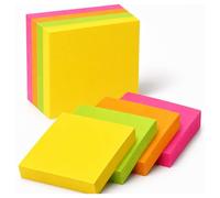 800 Bright Sticky Notes 76x76mm (3"x3"), 8 Pads of 100 Sheets, Colourful Memo Notes for Home Office School, Reminders Note Taking