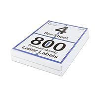 [800 Labels] Self Adhesive White Sticky Printer Labels for A4 Printer 4 per Sheet | A6 Sticky Printer 4 per A4 Sheet Address Labels | Laser Printer Labels 4 per Sheet for All Types of A4 Printer