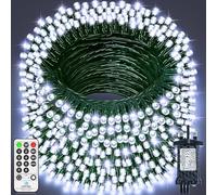 800 LED Christmas Lights Outdoor Fairy Lights Plug in 40M Green Wire String Lights with Remote 8 Modes Timer Waterproof for Outside Tree Yard Patio Garden Decorations -Cool White