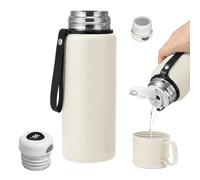 800 ml Double walled vacuum Leakproof stainless steel wide mouth insulated hot water bottle with tea infuser,cup and lid; smart thermoses coffee bottle with led digital temperature display