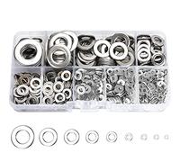 800 Pcs 304 Stainless Steel Flat Washers for Screws Bolts, Fender Washers Assortment Set, Assorted Hardware Lock Metal Washers Kit (9 Sizes-M2 M2.5 M3 M4 M5 M6 M8 M10 M12) for Home, Factories etc YLYL