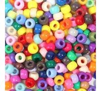 800 Pcs 6x9mm Multi-Maslasee Coloured Pony Beads for Bracelet Making, Kandi Beads for DIY Crafting, Jewellery Making, Hair Braids, Necklace & Keychain Supplies