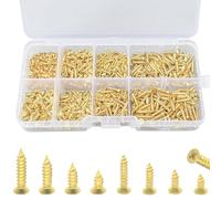 800 PCS 8 Sizes M2 M2.6 Micro Flat Head Phillips Self Tapping Screws Set,DIY Small Screws Gold