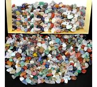 800 Pcs Gemstones and Crystals Set, 30 Kinds+ Bulk Rocks and Minerals Science Kit, Crushed Stones, Rocks Collections, Tumbled Chips Crystals - 1.4 kg