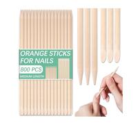 800 Pcs Orange Wood Sticks for Nails, Double Sided Multi-Use Wooden Cuticle Pusher Sticks Disposable Manicure Pedicure Tool Cuticle Stick for Nails, Eyebrow Waxing, Facial Hair Removal
