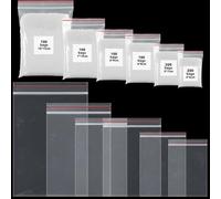 800 Pcs Small Plastic Bags for Jewelry Mini Transparent Resealable Bags, 6 Assorted Sizes, Thick Poly Zipper Baggies for Bead, Screws, Small Parts