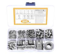 800 Pcs Washers for Screws, Metal Washers Assorted Washers, Flat Washers, Stainless Steel Washers, Penny Washers for Bolts, Flat Repair Washers, M2 M2.5 M3 M4 M5 M6 M8 M10 M12 Washers Assortment