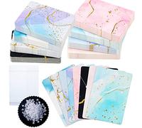 800 Pieces Earring Cards Marble Design with Gold Lines Jewelry Display Card Holder Set, 200 Pieces 8 Colors Earring Cards 200 Pieces Self-Seal Bags and 400 Earring Backs for DIY Jewelry, Glitter Style