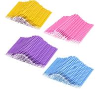 800 Pieces Micro Applicator Brushes, Micro Brushes, Eyelash Extension Brush for Eyelash Extension Make-Up, Dental and Oral (Blue/Pink/Yellow/Purple)
