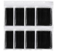 800 Pieces Microswabs for Eyelash Extensions, 10CM Lash Cotton Swabs, Microfiber Wands Brush for Lash Removal, Clean Mascara (Simple Packaging)-(Black)