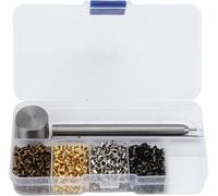 800 Sets Grommet Kit, Multi Color 2mm Mini Iron Brass Round Eyelet Grommets Grommet Setting Tool Kit with 3pcs Install Tool and Storage Box Self Backing for DIY Shoes, Clothes,