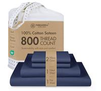 800 Thread Count 100% Cotton Deep Pocket Smooth Sateen Bed Sheet Set 4pc Blue