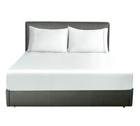 800 Thread Count 100% Pure 5 Star Hotel Quality Bedding Egyptian Cotton Luxurious Fitted Bedsheet Stretches Up To 40cm/16 inches Deep (White, Double: 137x193cm + 40cm Deep)