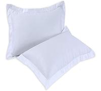 800 Thread Count 100% Pure 5 Star Hotel Quality Bedding Egyptian Cotton Oxford Style Pair Of Plain Pillowcase (White, Pillowcases (Pack Of 2))