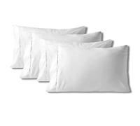 800 Thread Count Pillowcase Set of 4 100% Cotton Pillowcover 4 Inch Top Hem Long Staple Cotton Pillow Cover,Sateen Finish,Soft,Breathable White Solid King Size (20 X 40)