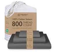 800 Thread Count Sateen Bedding Set 100% Cotton 4 Piece Bedding Set Solid Sheets Sateen Weave King Size White Threadmill Home Linen.