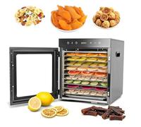 800 W Food Dehydrator Machine,10 Stainless Steel Dehydrator Trays, 24H Timer & 190ºF Temp Control, Commercial Freeze Dryer machine, 11.34ft² Fruit Dryer for Meat, Jerky, Herbs & Candy