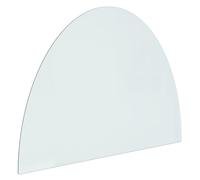 'vidaXL Half Round Fireplace Glass Plate - Transparent Tempered Glass Protection for Parquet/Laminate Flooring, High Temperature Resistant, 250kg Load Capacity, 800 x 600mm Size