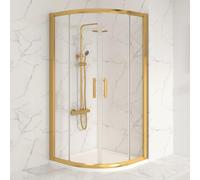 800 x 800mm Quadrant Shower Enclosure Brushed Gold 6mm Glass Screen Cubicles