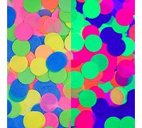 8000 Pieces UV Neon Round Confetti 5 Colors Neon Fluorescent Tissue Confetti Dot Blacklight Glow Party Confetti for Blacklight Neon Party, Birthday, Wedding Supplies