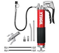 8000 PSI Heavy Duty Grease Gun Kit-14oz with Flex Hose, Sharp Nozzle, Extension Pipe & Coupler 14oz Load, 2 Standard Hose, Reinforced Coupler, Rigid Pipe, Sharp Nozzle,Compatible with 400cc Cartridge