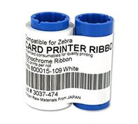 800015-109 White Monochrome Ribbon Compatible for Zebra P310i P320i P330i P330m P420i P430i P520i P300 P310C P310F P400 P420C P500 P520C P620C Printers 1000Images