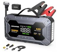 8000A 160PSI Jump Starter Power Pack with Air Compressor, 12V Car Battery Booster Jump Starter Power Bank(all Gas/12L Diesel), Car Starter with LED Flashlight, Force Start, Jump Pack with Jump Leads