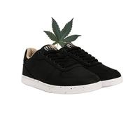 8000Kicks The Seeker Hemp Trainers & Sports Shoes for Men and Women, Recycled Rubber and Cannabis, Trainers with Hemp Insole, Antibacterial/Microbial, black white, 9 UK